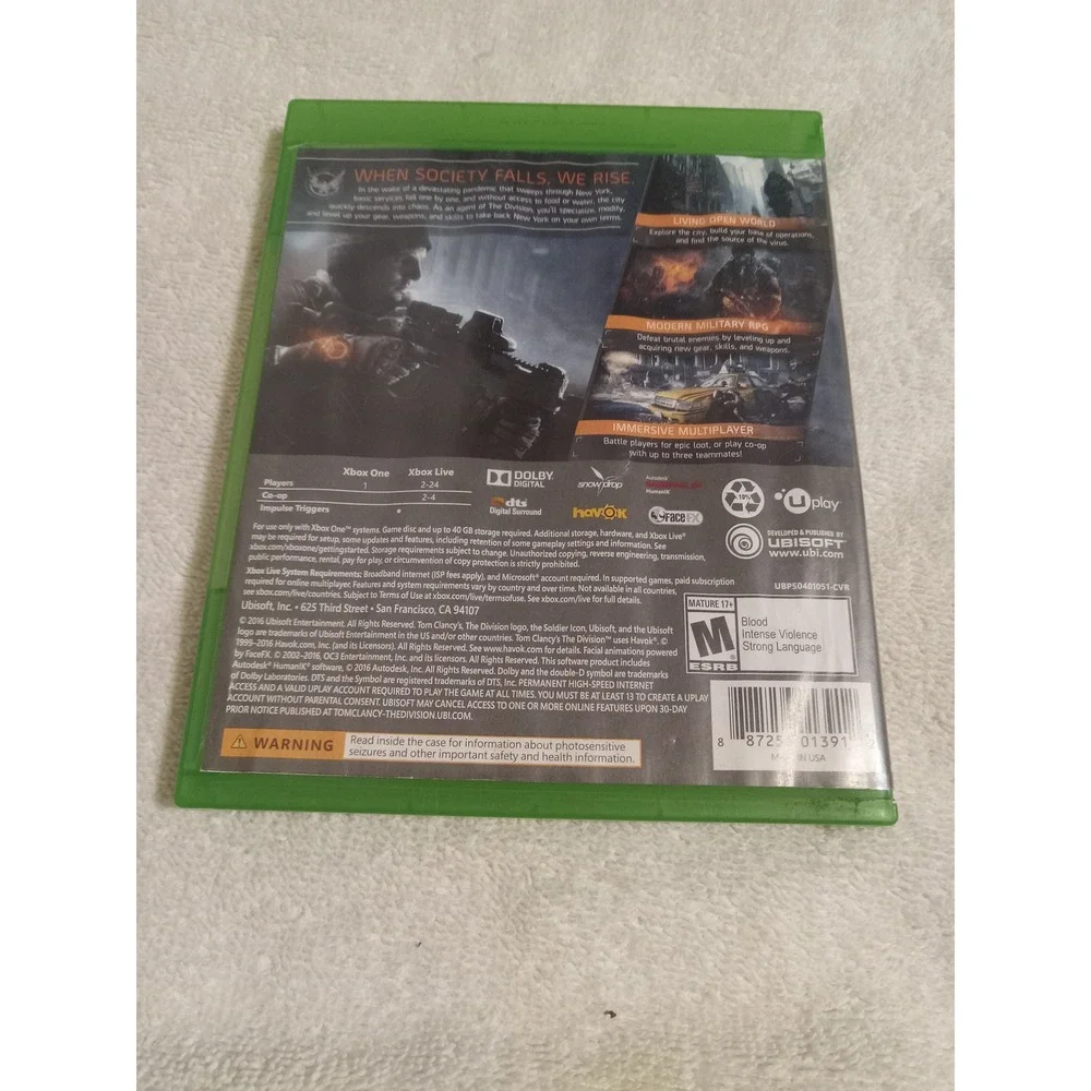 Tom Clancy's The Division - Xbox One‎ Video Game - Ubisoft